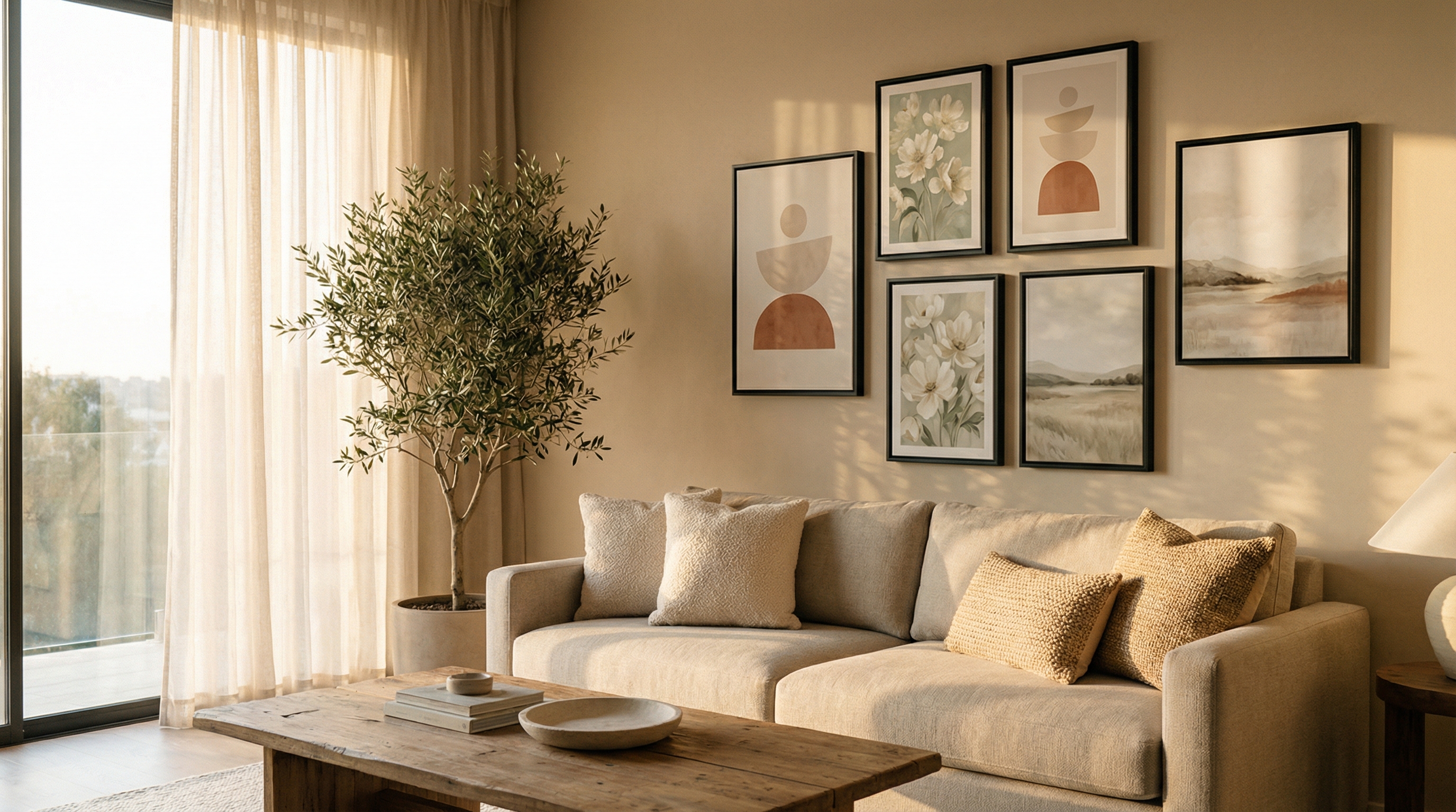 Beautifully styled room with premium canvas art