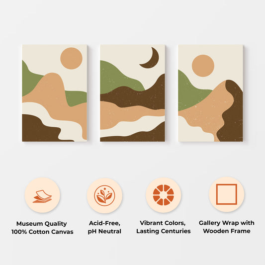 Set of 3 Abstract Landscape Wall Art