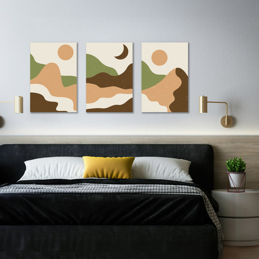 Set of 3 Abstract Landscape Wall Art